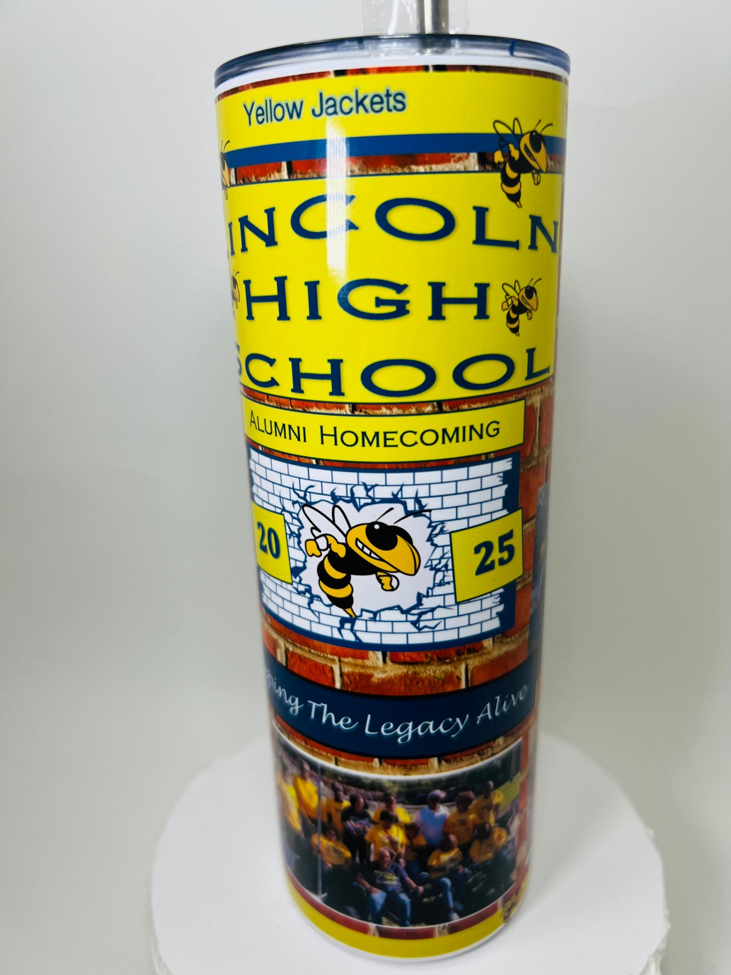 Lincoln High !!!  Brick Background  "Add Your Own Photo's"  Up To 8 Pics !!!